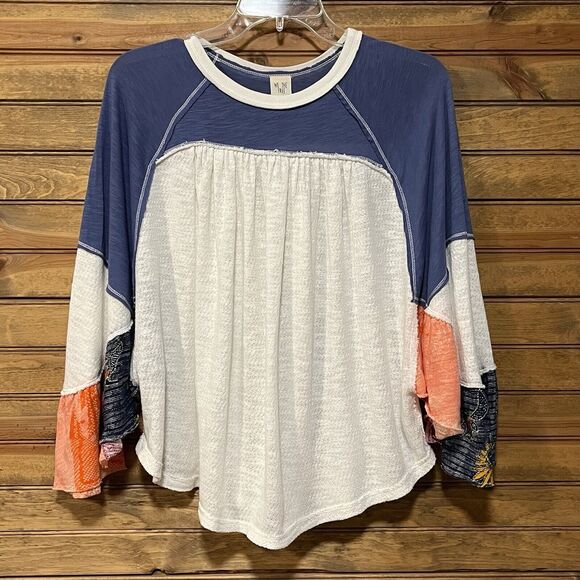 We The Free Friday Fever Women’s XS Multicolor Long Flutter Sleeves Stretch Boho - Picture 1 of 7